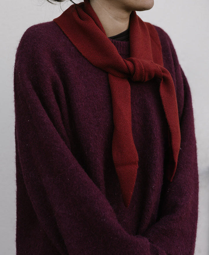 Triangel-Strickschal / Bandana aus Kaschmir - Rot