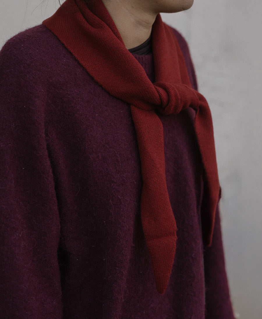 Triangel-Strickschal / Bandana aus Kaschmir - Rot