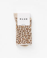 Glitzer Socken Leopard Klue in Leopard Beige