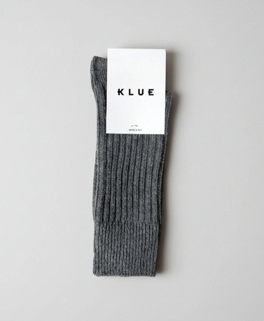 Socken Seide & Wolle - Dunkelgrau