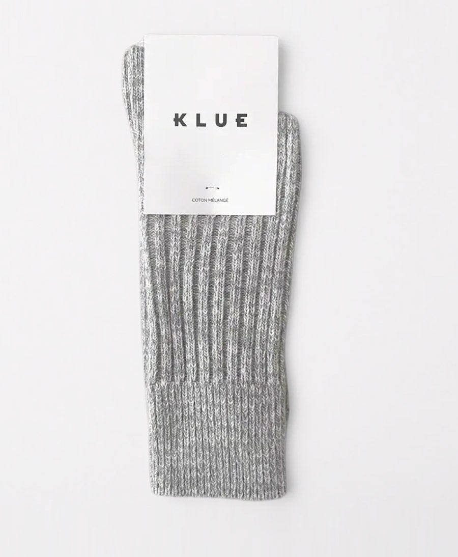Gerippte Socken Baumwolle Melange - Hellgrau