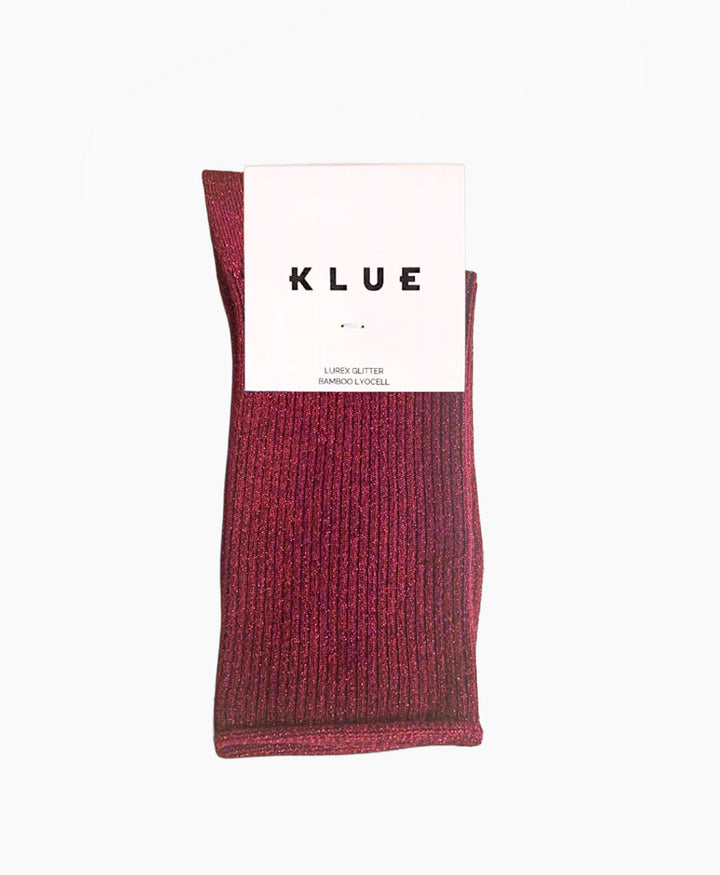 Glitzer Socken Lyocell - Kirschrot