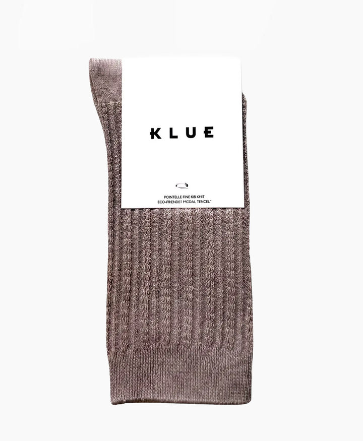 Pointelle Socken - gerippter Feinstrick - Moka