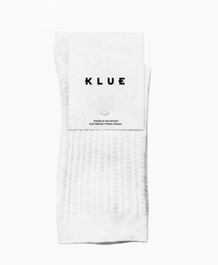 Pointelle Socken - gerippter Feinstrick - Weiss