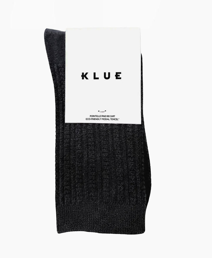 Pointelle Socken - gerippter Feinstrick - Schwarz