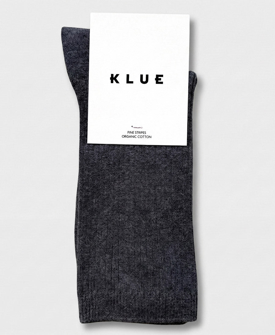 Socken Bio-Baumwolle - Feine Streifen - Anthrazit