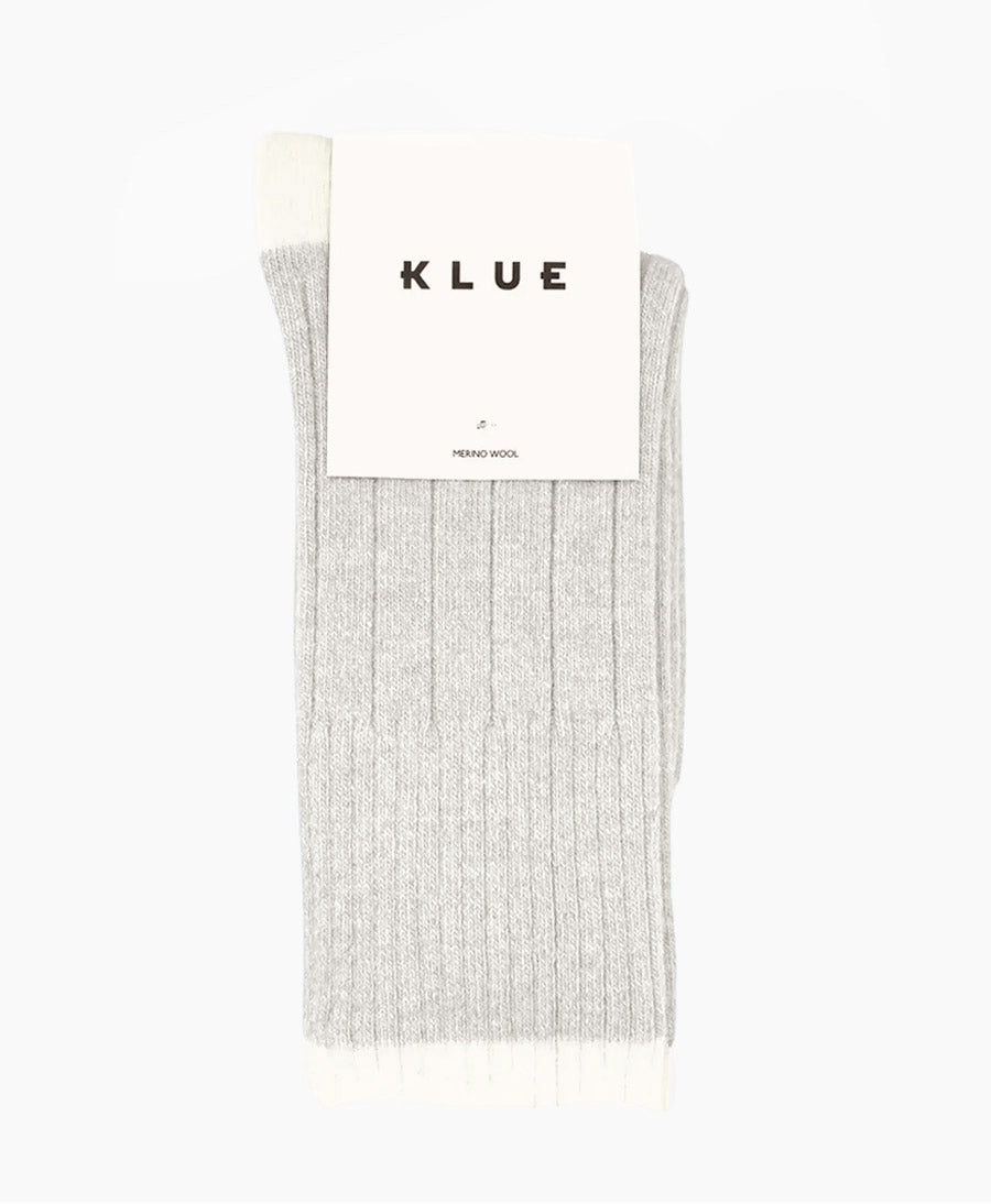 Socken Merinowolle mit Streifen - Sand / Creme