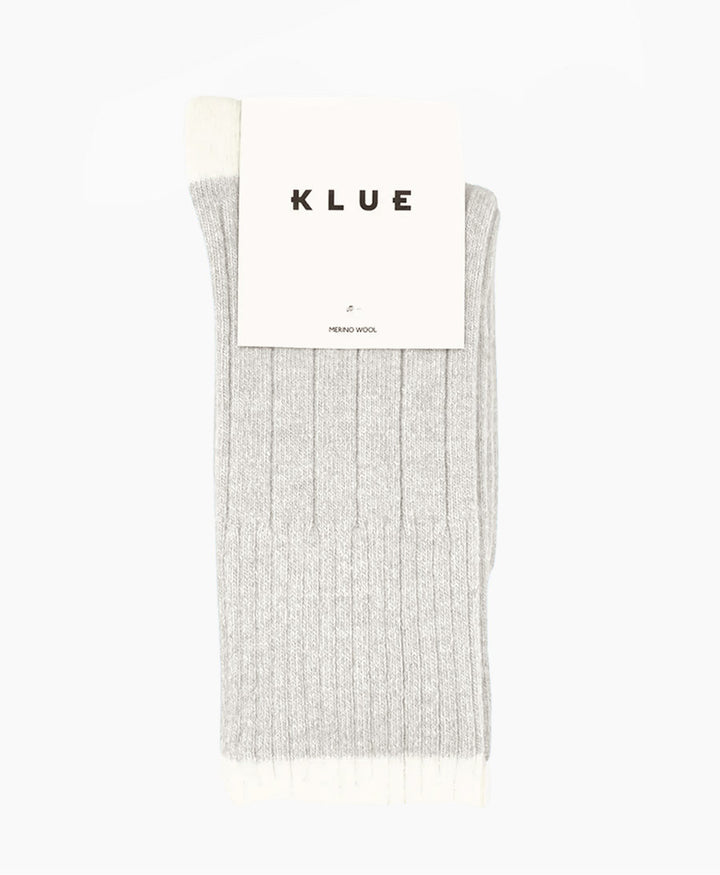 Socken Merinowolle mit Streifen - Sand / Creme