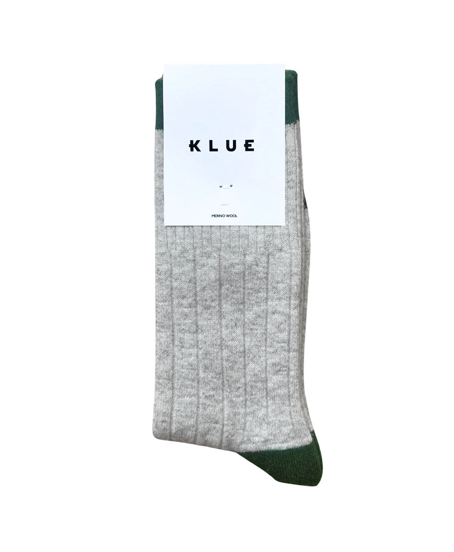 Socken Merinowolle - Sand / Grün