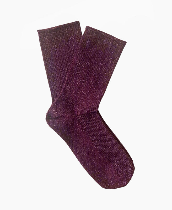 Glitzer Socken Lyocell - Burgunderrot