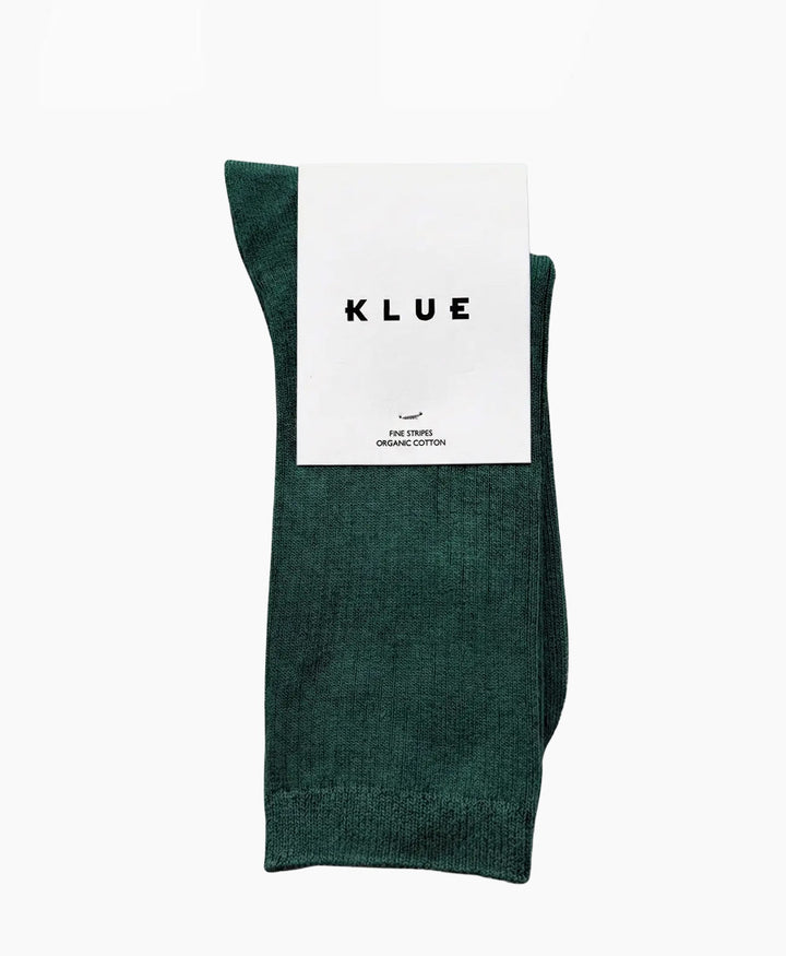 Socken Bio-Baumwolle - Feine Streifen - Dunkelgrün