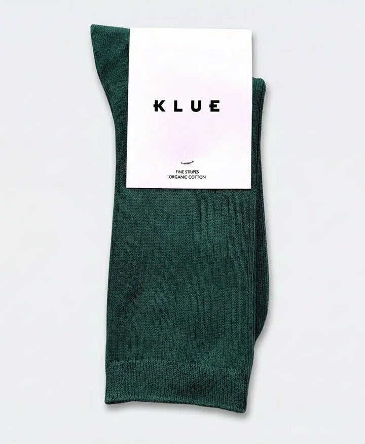 Socken Bio-Baumwolle - Feine Streifen - Dunkelgrün