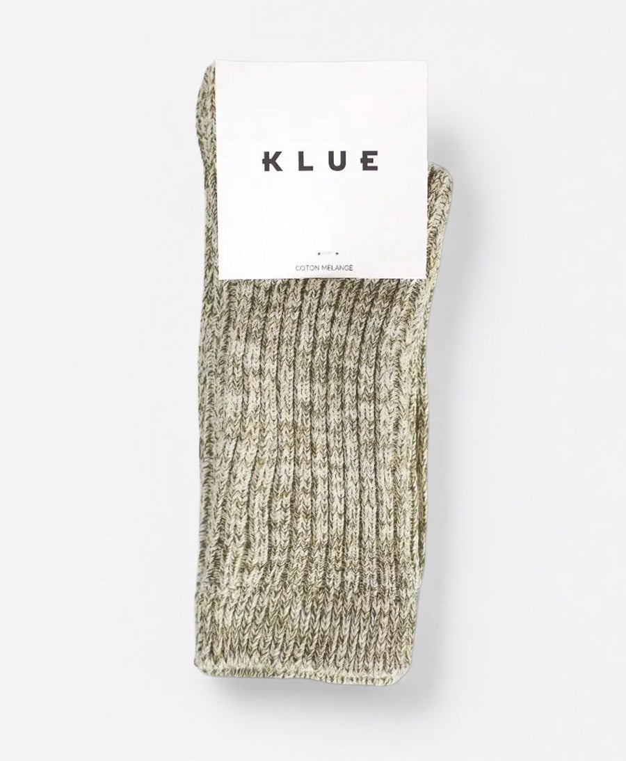 Gerippte Socken Baumwolle Melange - Hellgrün