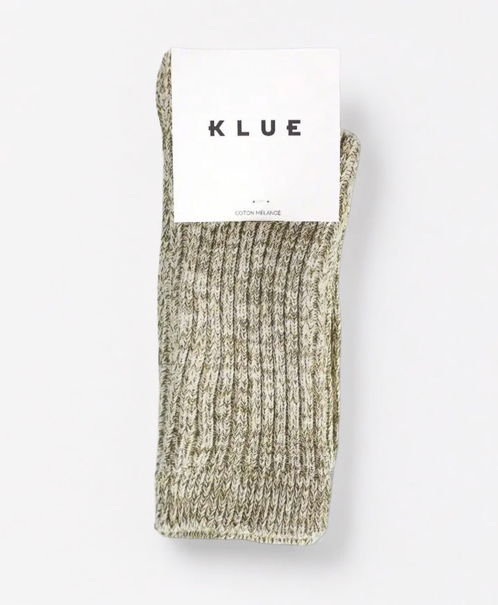 Gerippte Socken Baumwolle Melange - Hellgrün