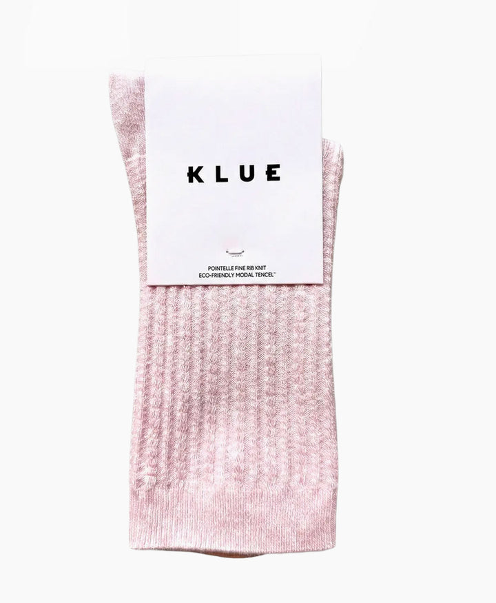 Pointelle Socken - gerippter Feinstrick - Rosa