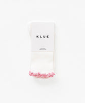 Rüschen Socken Klue in Weiss / Rosa