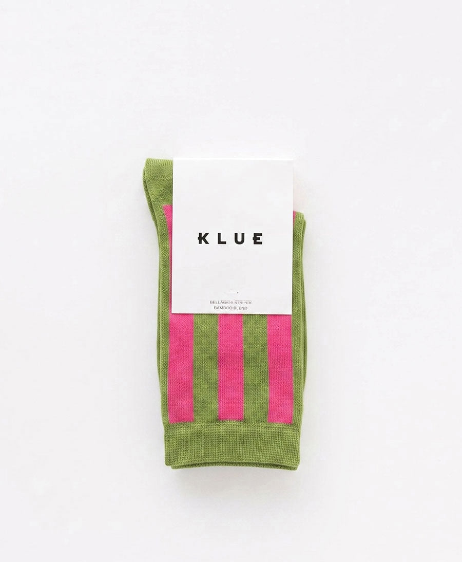 Bambus Socken - Bellagio - Olivgrün / Fuchsia