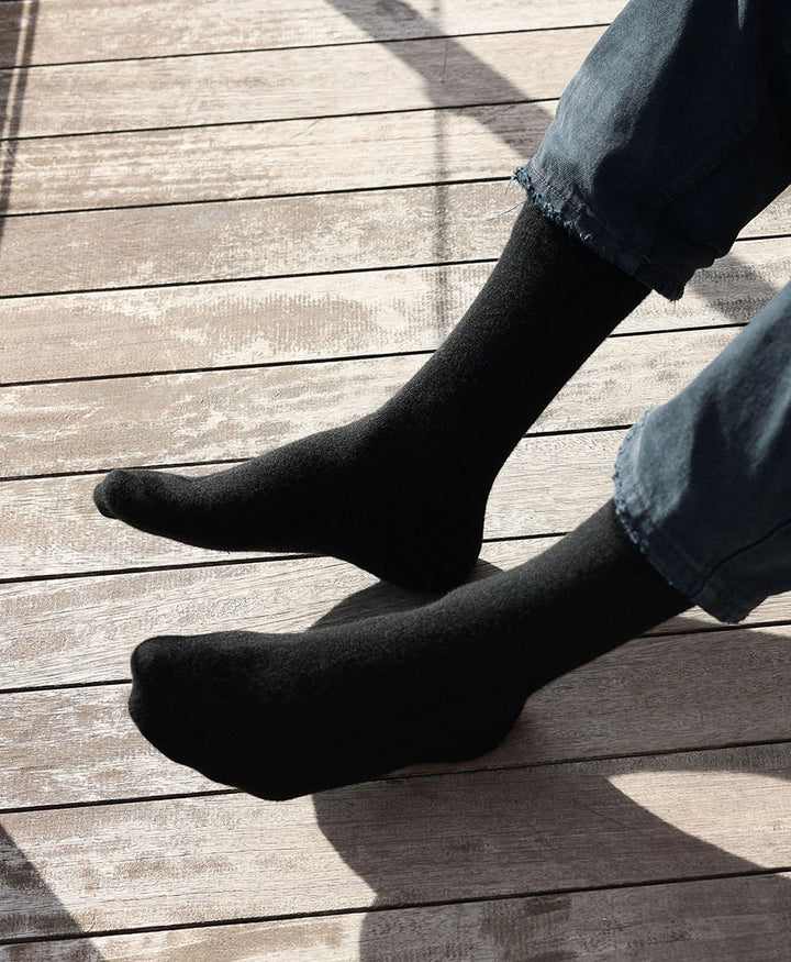 Socken Merinowolle - Schwarz