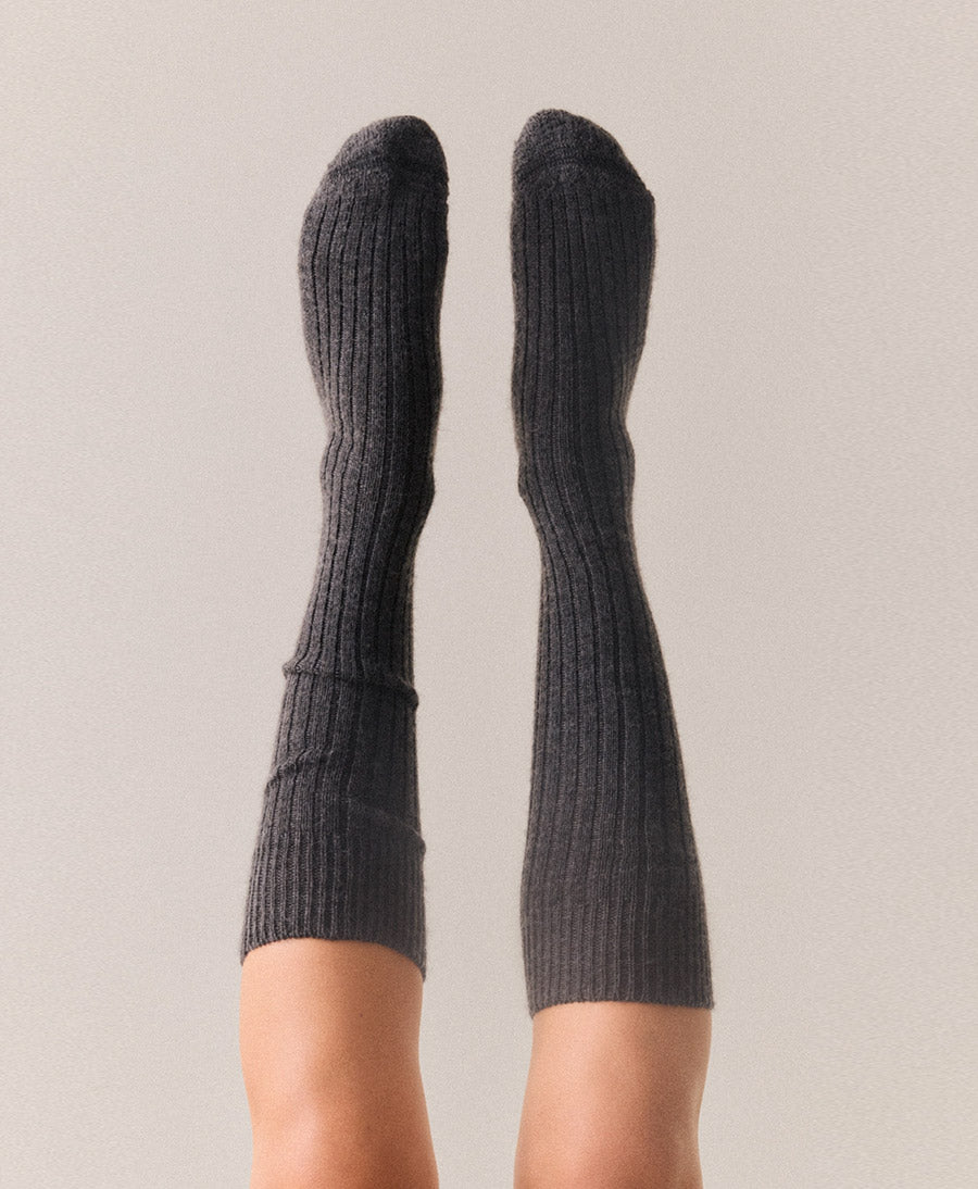 Kniesocken / Kniestrümpfe - Anthrazit