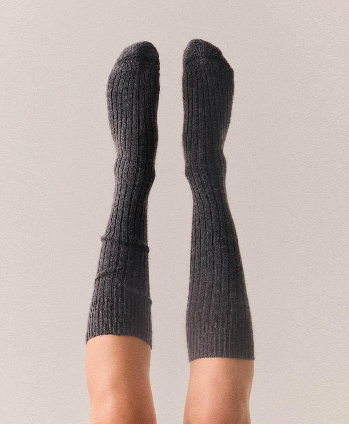 Kniesocken / Kniestrümpfe - Anthrazit