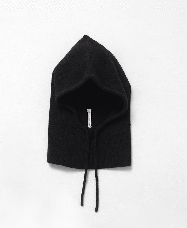 Schwarze Strickkapuze - Black Knit Hood