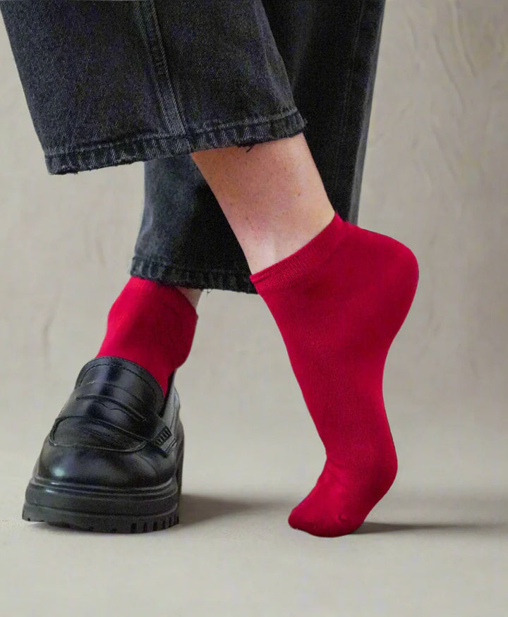 Knöchelsocken Lyocell - Rot