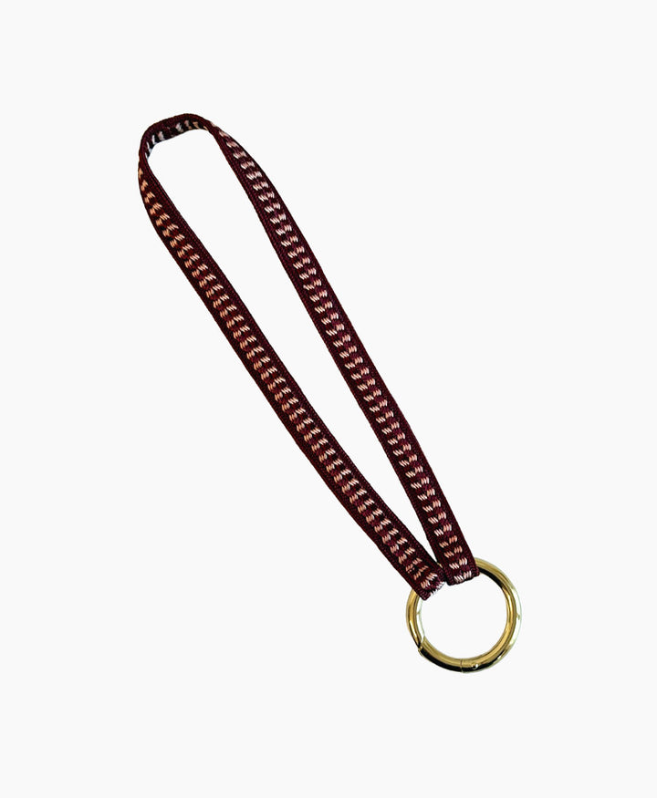 Kurzes Schlüsselband "Zahra Mini" mit vergoldetem Karabiner - Cherry Blossom