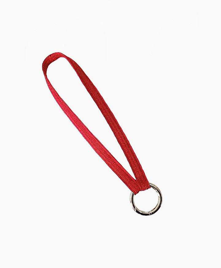 Kurzes Schlüsselband "Zahra Mini" mit silbrigem Karabiner - Rot