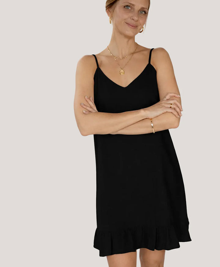 Kurzes Kleid Mini Dress aus Bio-Baumwolle - Schwarz