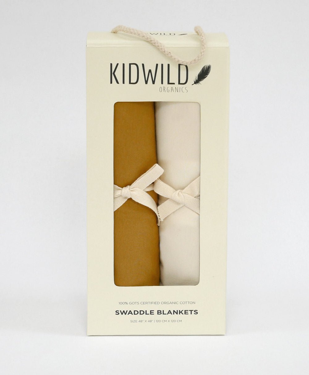 Kuscheldecke Duo - Senfgelb und Creme - Kidwild - clomes