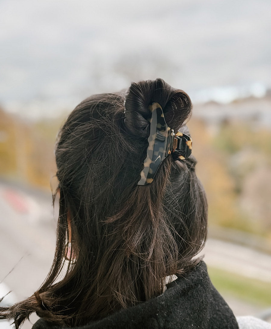 Haarklammer CLAIRE (L) aus Acetat - Tortoise
