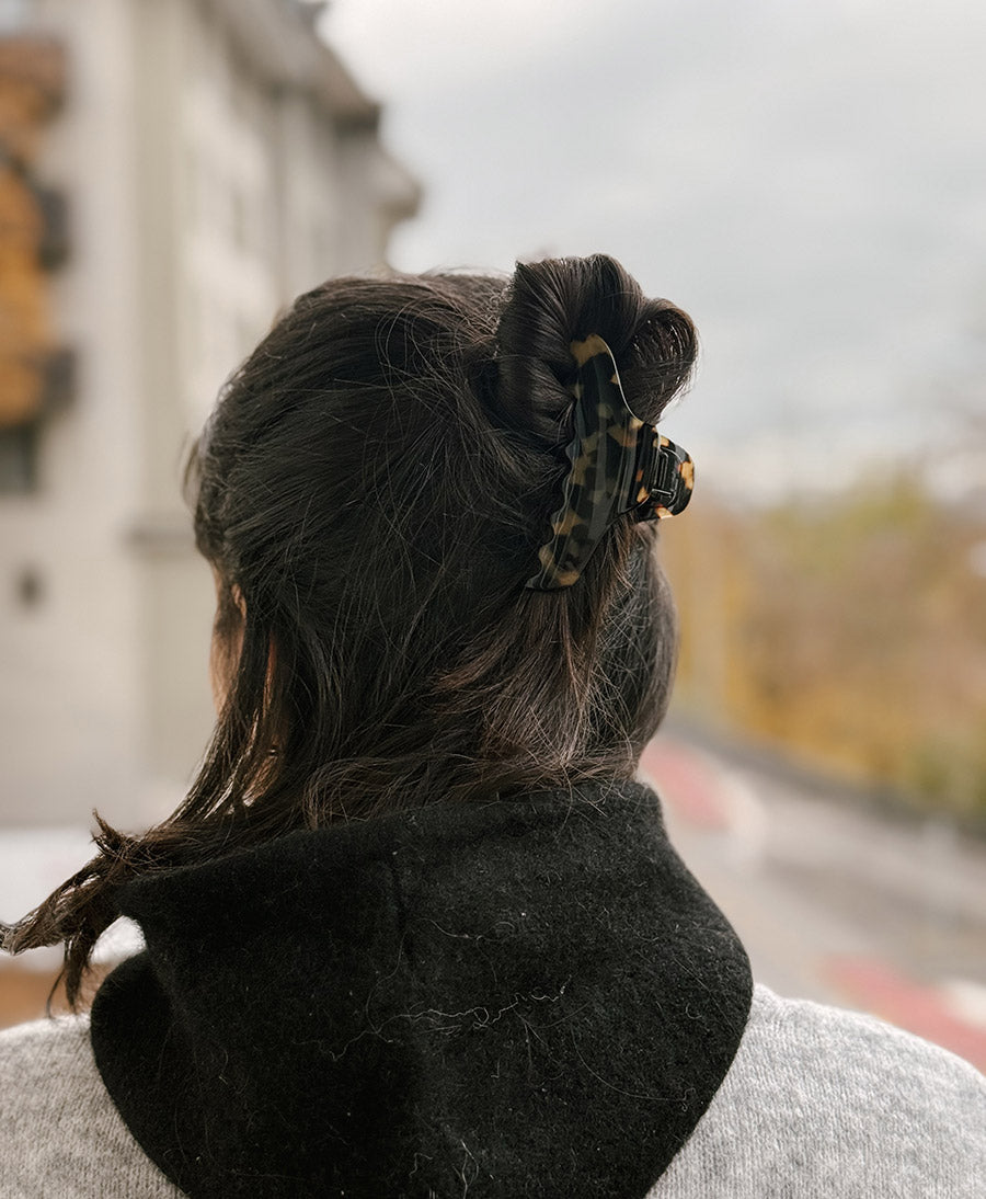 Haarklammer CLAIRE (L) aus Acetat - Tortoise