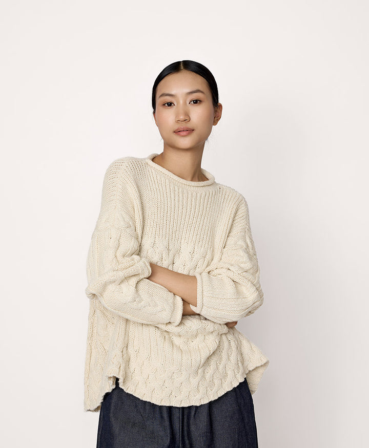 Strickpullover Heritage Fisherman - Creme