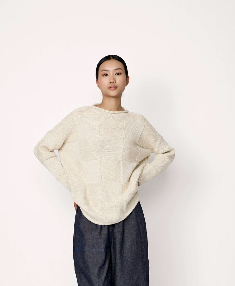 Strickpullover Heritage Basketweave - Creme