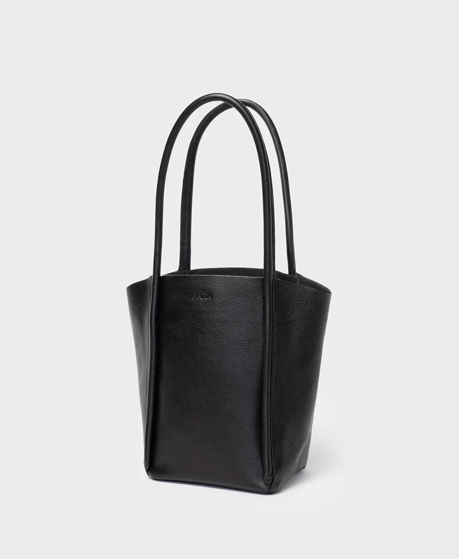Kleine Tasche Cord Tote aus Leder - Schwarz