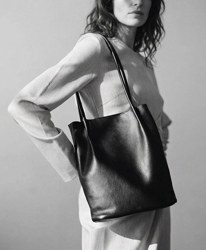 Schultertasche FRANCES - Leder, schwarz