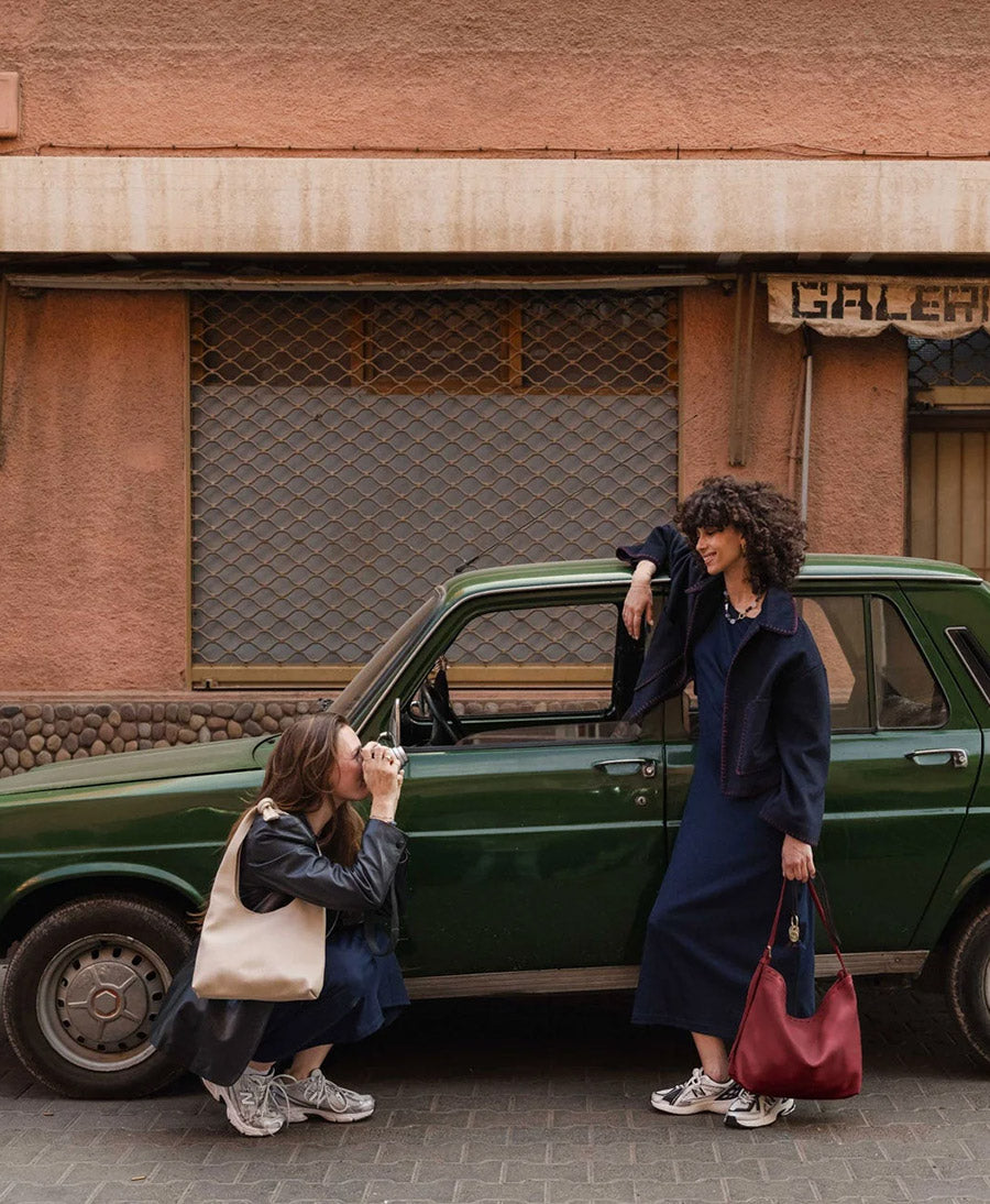 Ledertasche NAIMA - Dunkelrot