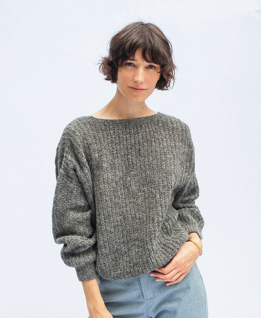 Leichter Strick - Wickelcardigan VEGA - Dunkelgrau - JUNGLE FOLK - clomes