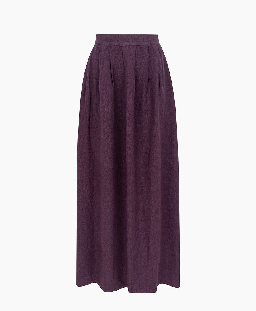 Jupe / Rock Freya aus Leinen - Aubergine