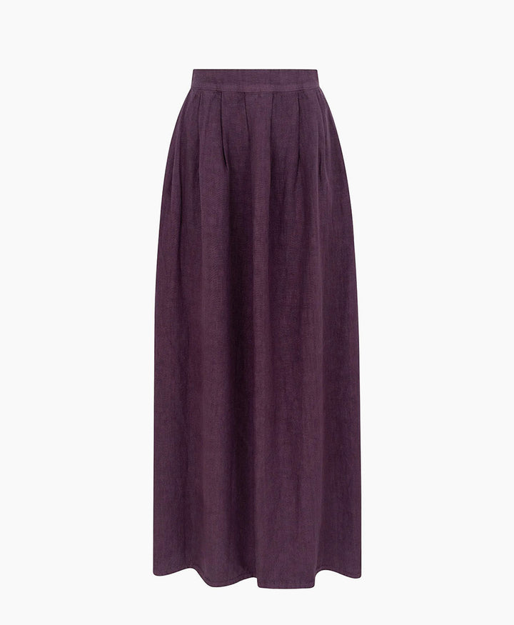 Jupe / Rock Freya aus Leinen - Aubergine