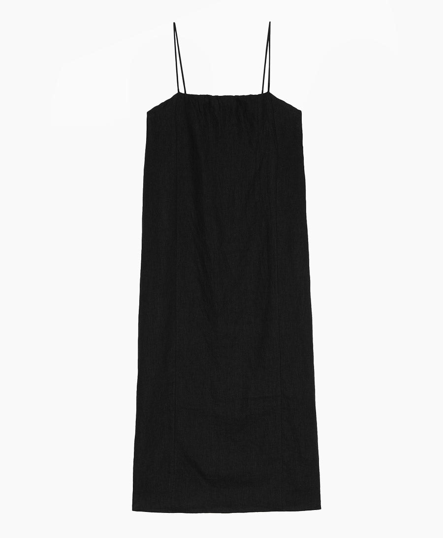 Kleid "The Linen Spaghetti Dress" - Schwarz