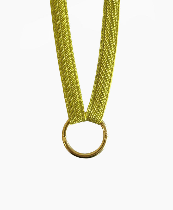 Kurzes Schlüsselband mit Messing Schlüsselring - Lime