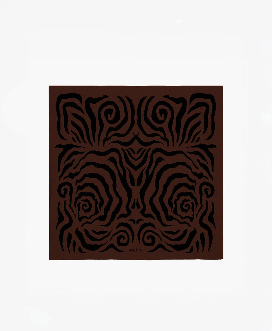 Seiden-Foulard "Linea Scarf" - Espresso