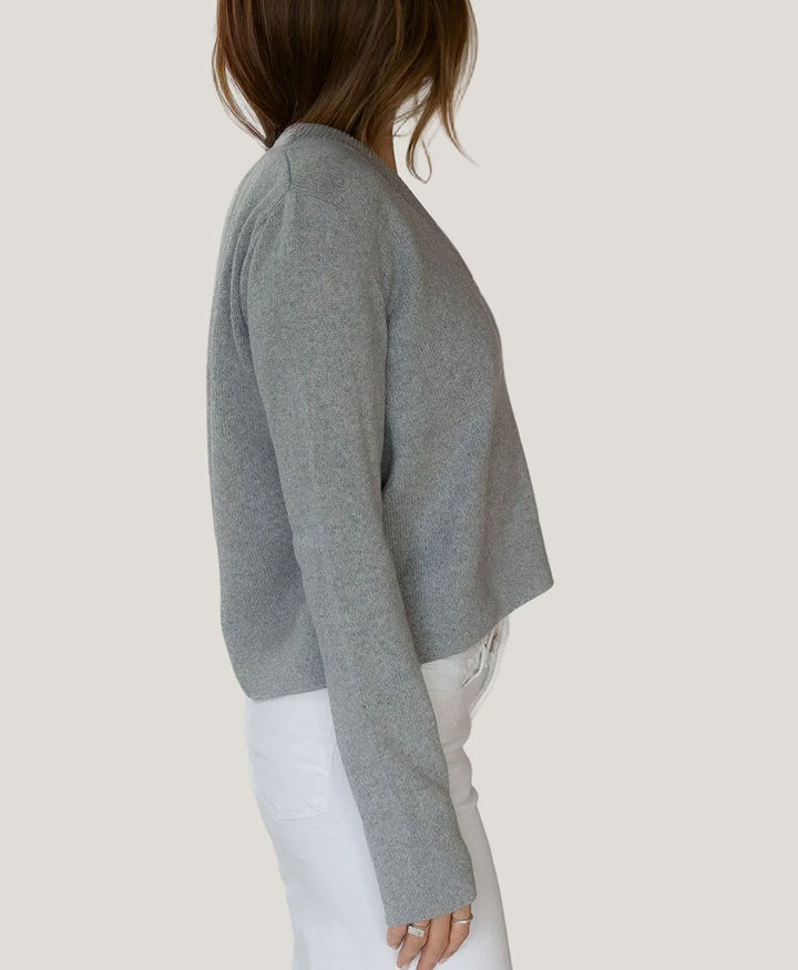 Strickpullover - Lola V-Neck Sweater - Hellgrau