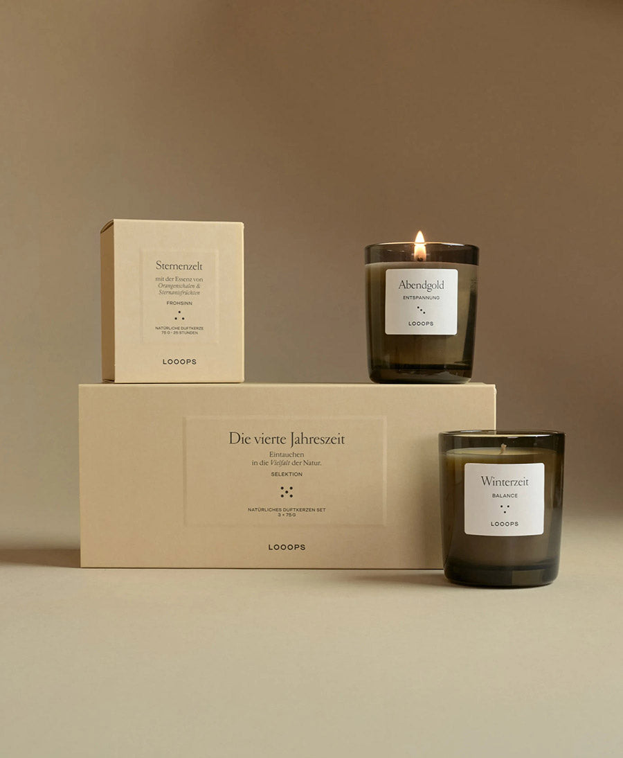 Geschenkbox "Die vierte Jahreszeit" mit 3 Duftkerzen