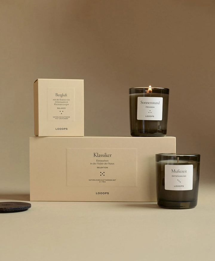 Geschenkbox "Klassiker" mit 3 verschiedenen Duftkerzen