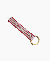 Schlüsselband Rot/Hellblau Yoomee in Loop Goldiger Karabiner