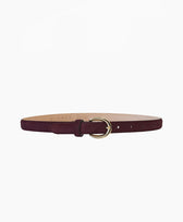 Ledergürtel LOUISA Clomes in Schnalle Gold - Bordeaux Suède