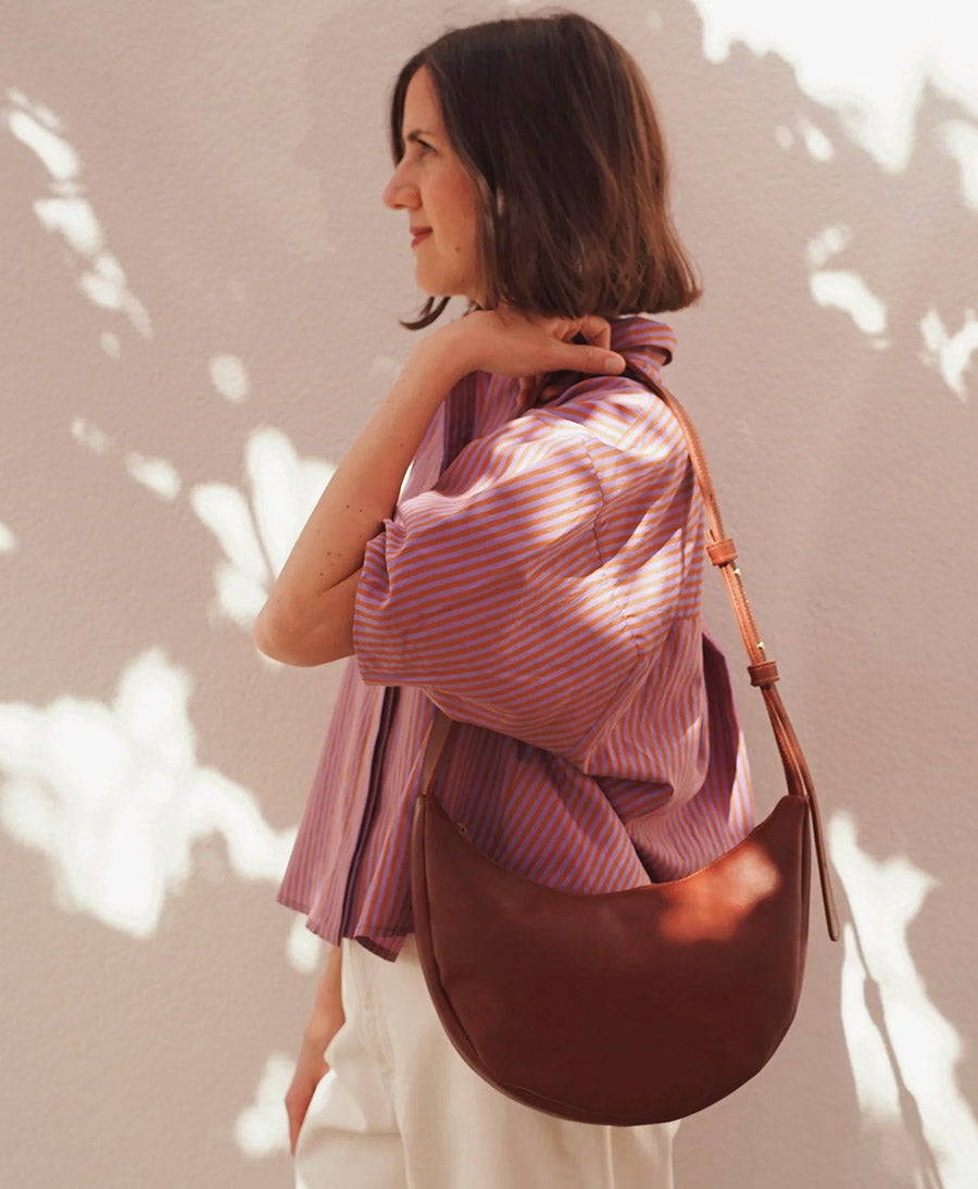 Lune Bag Bauchtasche aus Leder - Marron