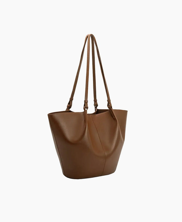 Schultertasche LYDIA aus veganem Leder - Braun